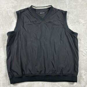 Reebok Golf  Vest Men's Large Black Golfwear Pullover Windbreaker Athletic Wear